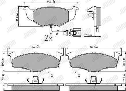 Jurid 573111J - Bremžu uzliku kompl., Disku bremzes www.autospares.lv