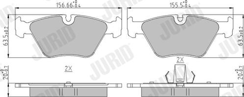 Jurid 573185J - Тормозные колодки, дисковые, комплект www.autospares.lv