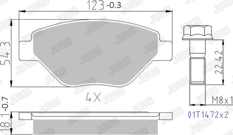 Jurid 573123J - Тормозные колодки, дисковые, комплект www.autospares.lv