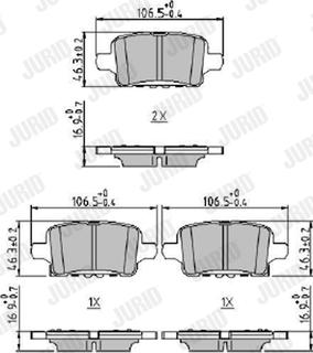 Jurid 573897J - Bremžu uzliku kompl., Disku bremzes www.autospares.lv