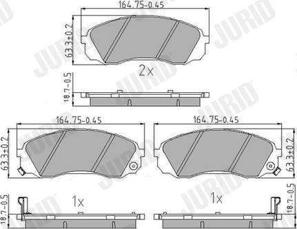 Jurid 573864J - Bremžu uzliku kompl., Disku bremzes www.autospares.lv