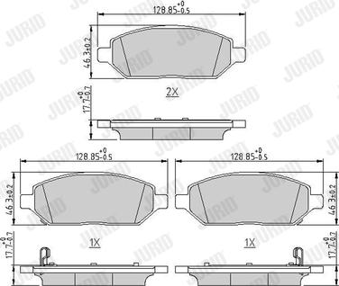 Jurid 573805J - Тормозные колодки, дисковые, комплект www.autospares.lv