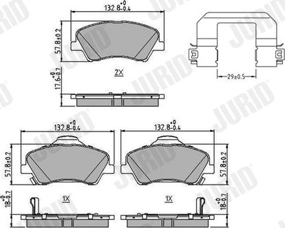 Jurid 573815J - Тормозные колодки, дисковые, комплект www.autospares.lv