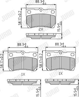 Jurid 573393J - Bremžu uzliku kompl., Disku bremzes autospares.lv