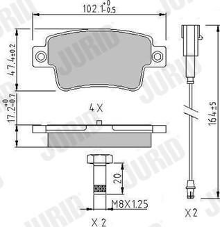 Jurid 573345J - Тормозные колодки, дисковые, комплект www.autospares.lv