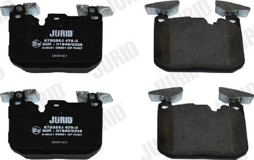 Jurid 573355J - Bremžu uzliku kompl., Disku bremzes www.autospares.lv