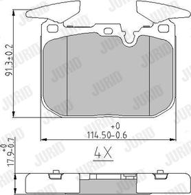 Jurid 573355J - Bremžu uzliku kompl., Disku bremzes www.autospares.lv