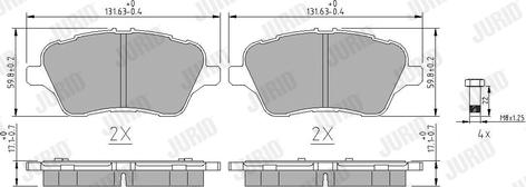 Jurid 573363J - Bremžu uzliku kompl., Disku bremzes www.autospares.lv