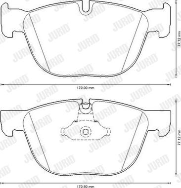 Jurid 573300J - Тормозные колодки, дисковые, комплект www.autospares.lv