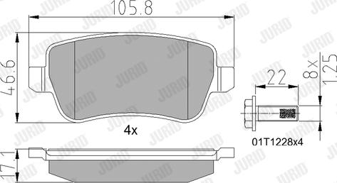 Jurid 573307J - Тормозные колодки, дисковые, комплект www.autospares.lv