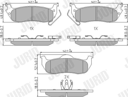 Jurid 573319J - Bremžu uzliku kompl., Disku bremzes www.autospares.lv