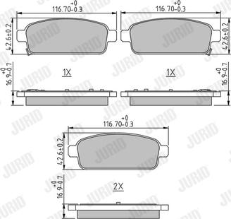 Jurid 573335J - Bremžu uzliku kompl., Disku bremzes www.autospares.lv