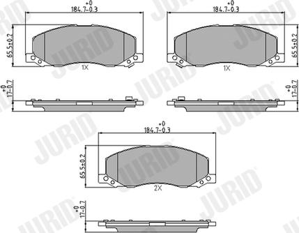 Jurid 573326J - Bremžu uzliku kompl., Disku bremzes www.autospares.lv