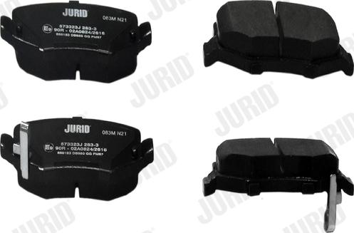 Jurid 573323J - Тормозные колодки, дисковые, комплект www.autospares.lv