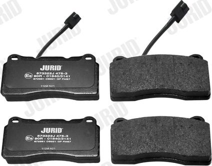 Jurid 573322J - Bremžu uzliku kompl., Disku bremzes www.autospares.lv