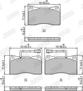 Jurid 573322J - Bremžu uzliku kompl., Disku bremzes www.autospares.lv