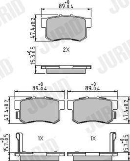 Jurid 573375J - Тормозные колодки, дисковые, комплект www.autospares.lv