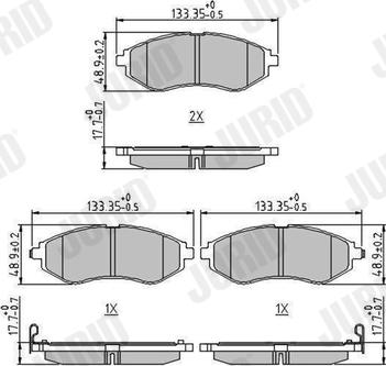 Jurid 573371J - Bremžu uzliku kompl., Disku bremzes autospares.lv