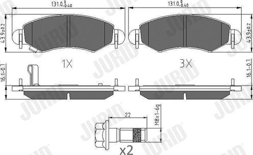 Jurid 573378J - Тормозные колодки, дисковые, комплект www.autospares.lv