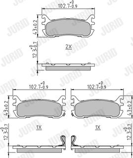 Jurid 573373J - Bremžu uzliku kompl., Disku bremzes www.autospares.lv