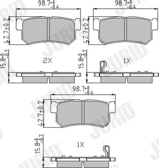 Jurid 573377J - Тормозные колодки, дисковые, комплект www.autospares.lv