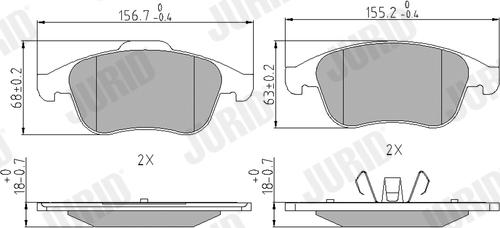 Jurid 573243J - Bremžu uzliku kompl., Disku bremzes www.autospares.lv