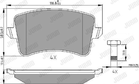 Jurid 573259J - Bremžu uzliku kompl., Disku bremzes www.autospares.lv