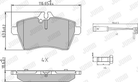 Jurid 573265J - Bremžu uzliku kompl., Disku bremzes www.autospares.lv