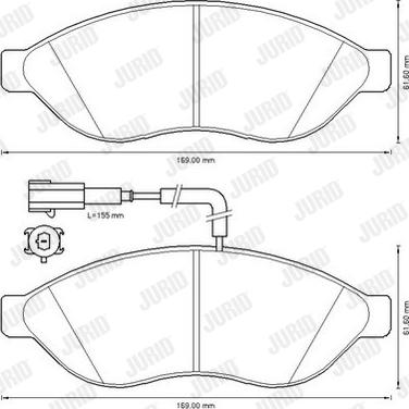 Jurid 573260J - Bremžu uzliku kompl., Disku bremzes www.autospares.lv