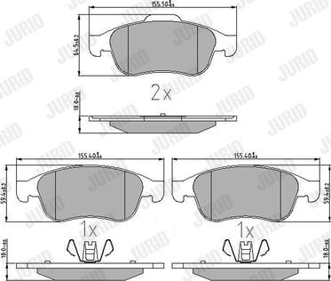 Jurid 573268J - Bremžu uzliku kompl., Disku bremzes www.autospares.lv