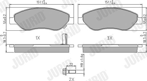 Jurid 573205J - Bremžu uzliku kompl., Disku bremzes www.autospares.lv