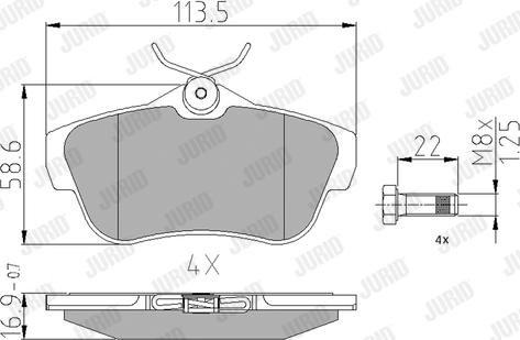 Jurid 573281J - Bremžu uzliku kompl., Disku bremzes www.autospares.lv