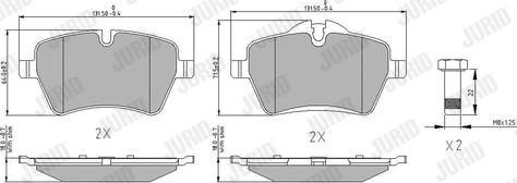 Jurid 573234J - Bremžu uzliku kompl., Disku bremzes www.autospares.lv