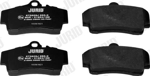 Jurid 573229J - Тормозные колодки, дисковые, комплект www.autospares.lv