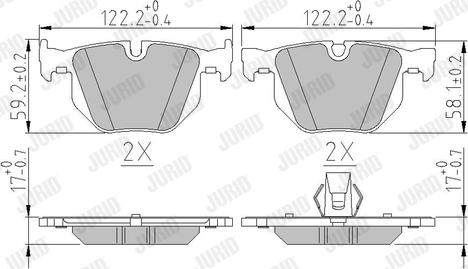 Jurid 573224J - Bremžu uzliku kompl., Disku bremzes www.autospares.lv