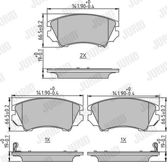 Jurid 573270J - Bremžu uzliku kompl., Disku bremzes www.autospares.lv