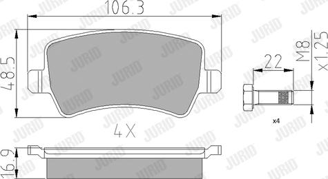 Jurid 573748J - Тормозные колодки, дисковые, комплект www.autospares.lv