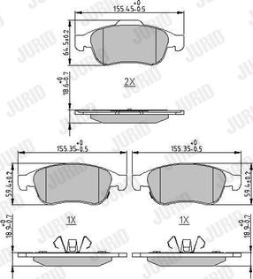 Jurid 573766J - Bremžu uzliku kompl., Disku bremzes www.autospares.lv