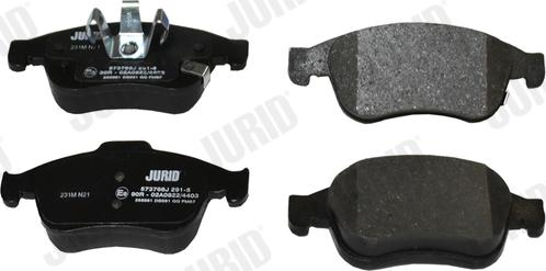 Jurid 573766J - Bremžu uzliku kompl., Disku bremzes www.autospares.lv