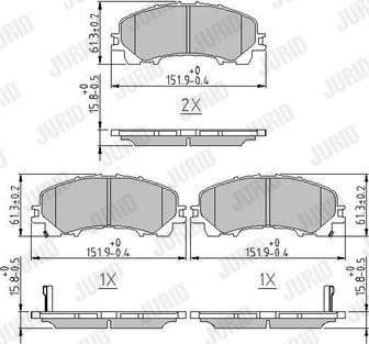 Jurid 573789J - Bremžu uzliku kompl., Disku bremzes www.autospares.lv