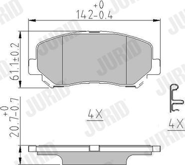 Jurid 573787J - Тормозные колодки, дисковые, комплект www.autospares.lv