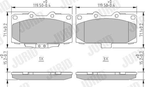 Jurid 573736J - Тормозные колодки, дисковые, комплект www.autospares.lv