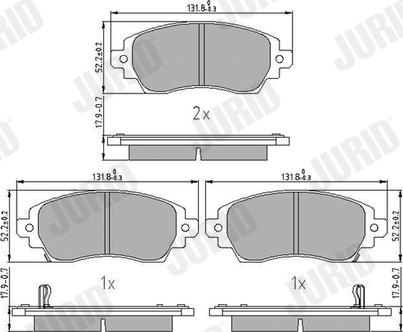 Jurid 573720J - Тормозные колодки, дисковые, комплект www.autospares.lv