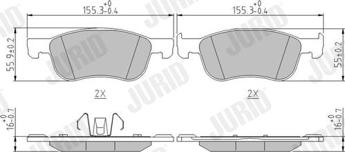 Jurid 573779J - Bremžu uzliku kompl., Disku bremzes www.autospares.lv