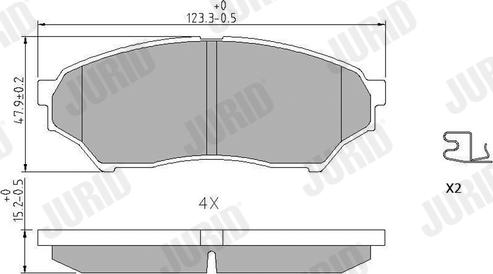 Jurid 572499J - Тормозные колодки, дисковые, комплект www.autospares.lv