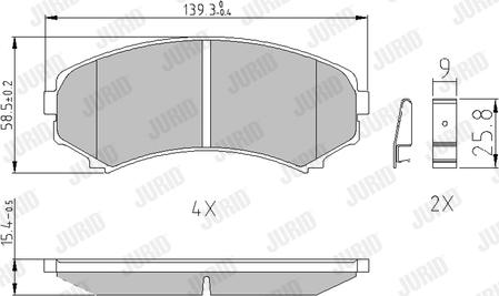 Jurid 572497J - Brake Pad Set, disc brake www.autospares.lv