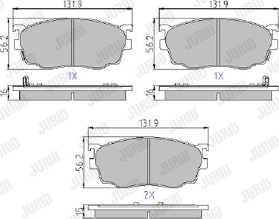 Jurid 572444J - Bremžu uzliku kompl., Disku bremzes www.autospares.lv