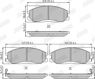 Jurid 572453J - Тормозные колодки, дисковые, комплект www.autospares.lv