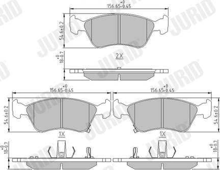 Jurid 572400J - Bremžu uzliku kompl., Disku bremzes www.autospares.lv