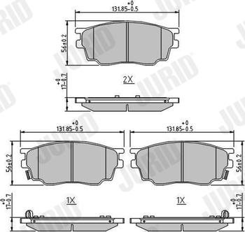 Jurid 572489J - Тормозные колодки, дисковые, комплект www.autospares.lv